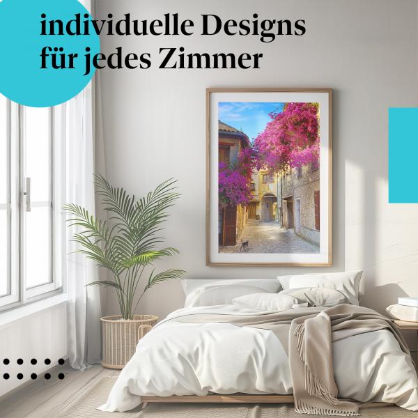 Schlafzimmer Deko: Italien-Flair mit "Romantische Gasse" Poster